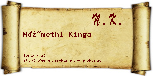 Némethi Kinga névjegykártya